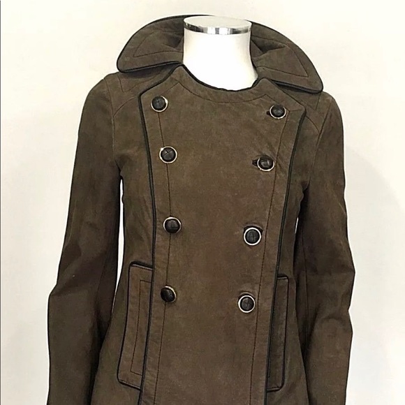 Tory Burch Brown Double-Breasted Lined Jacket Sz M - Picture 1 of 8